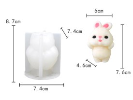 Molde silicona conejito mano levantada